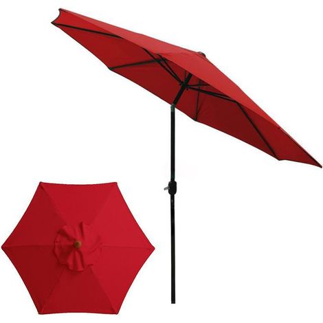Toile de rechange pour parasol de 2 mètres (compatible avec une structure à 6 baleines  rouge  structure non incluse) (1/2)
