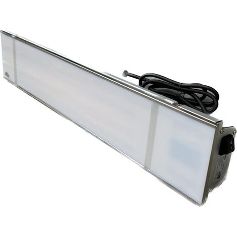 Chauffage infrarouge 1500W façade verre vitro teintée blanche 900x170x80mm 230V IO homecontrol exterieur IP65 INFRAGLAS IHG15SIO (1/5)