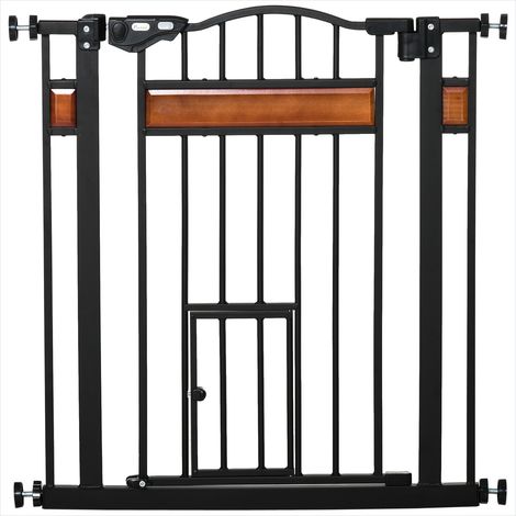 Chatière Barrière animaux 74-80 cm acier bois pin sans perçage (1/5)