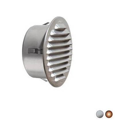 GRILLE RONDE EN MÉTAL À ENCASTRER AVEC ENTRÉE EN PLASTIQUE Dimensions : Cuivre D. 150 mm - Entrée 115 mm