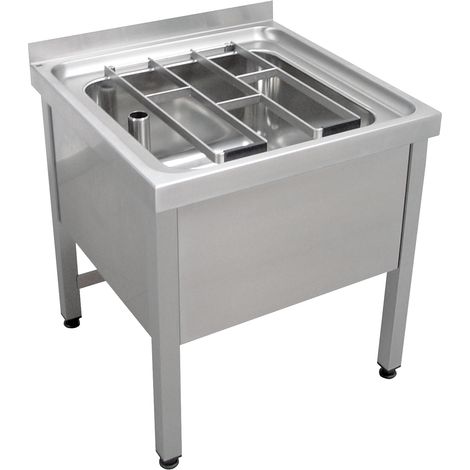 KWC AR Standausguss, SIRIUS, Edelstahl,  650x650x598 mm, Klapprost, geschraubt