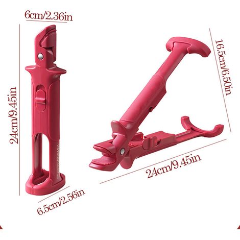 Pince anti-brûlure multifonctionnelle 2 en 1 pour plaques chauffantes, compatible micro-ondes et cuisson, antidérapante et anti-brûlure pour plaques de cuisson, blanche et rouge (1/5)