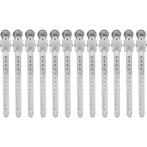 12 pinces cheveux bec de canard grand angle d'ouverture, force de serrage renforcée, outil coiffure pratique et durable, argenté (1/5)