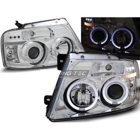 Paire de feux phares Ford F150 MK11 04-08 angel eyes chrome-27361311 (1/2)