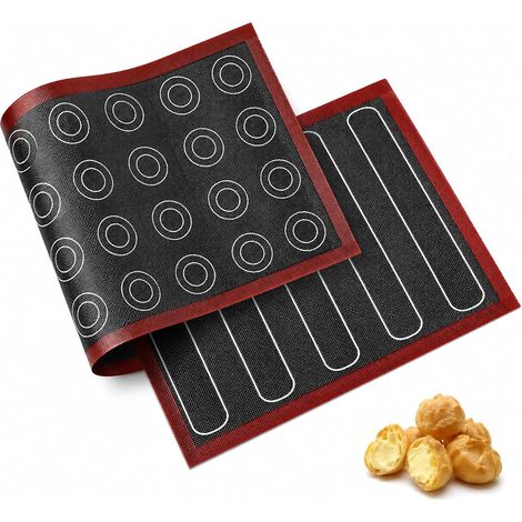 2 Tapis de Cuisson, Plaque Perforée Patisserie pour Macarons et Choux, Tapis Cuisson Réutilisable pour Four, Dimensions 40x30 cm (1/4)