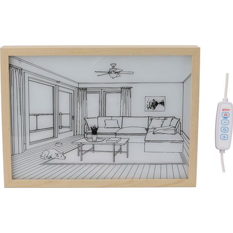 Tableau lumineux LED mural, décoration lumineuse, cadre photo avec ombres portées, 3 couleurs, intensité variable, pour chambre ou salon, modèle L 1 (1/5)