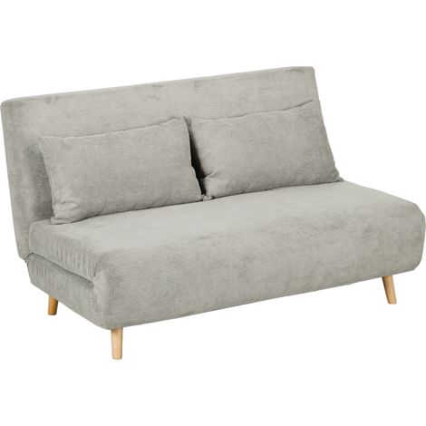 Divano letto reclinabile a 2 posti in poliestere grigio 141 x 90 x 81 cm (1/5)