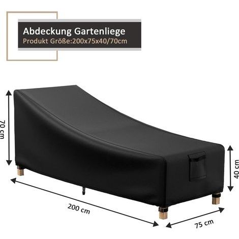 Schutzhülle für Sonnenliegen, winddicht, UV-beständig, staubdicht, Garten-Sonnenliegenabdeckung, Oxford-Gewebe, Schutzhülle für Sonnenliegen (200x40x70x68cm) (1/4)