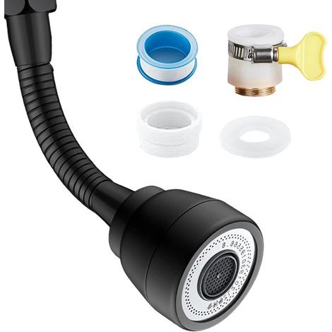 Faucet Nozzle, 3 Modes, 360 Degree Swivel Extension, Brass ABS, Kitchen Bathroom (1/5)