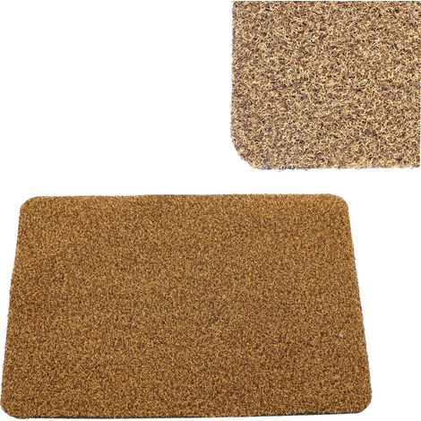 Paillasson marron avec poils 40x60 cm caoutchouc, intérieur, extérieur protection contre la saleté (1/4)