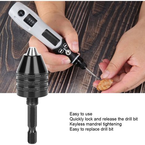 Accessoire de mandrin M8 x 0,75 tige courte pour mini perceuse à 3 mors, ensemble de porte-foret (1/5)
