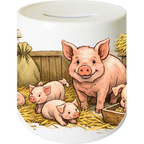 Tirelire Cochons en céramique 9,5 cm (1/2)