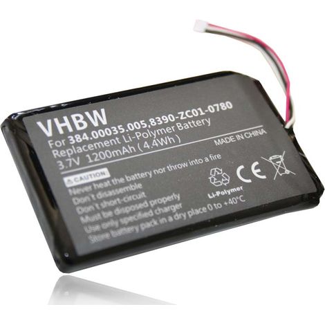 vhbw Akku Ersatz für Navigon 384.00035.005, 8390-ZC01-0780 für GPS Navigation Navi (1200 mAh, 3,7 V, Li-Polymer)