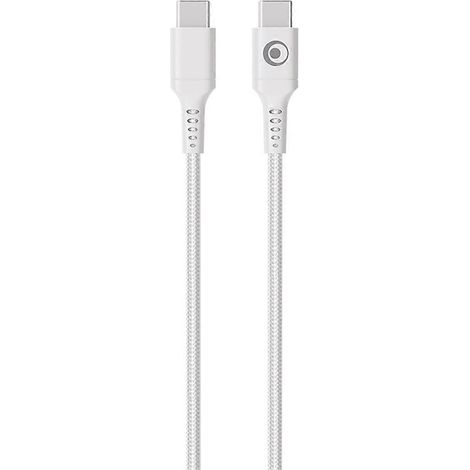 Compatible avec un câble de charge rapide 5A, USB-C vers USB-C, 1,2 m, PD 100 W, gaine extérieure tressée, blanc. (1/5)