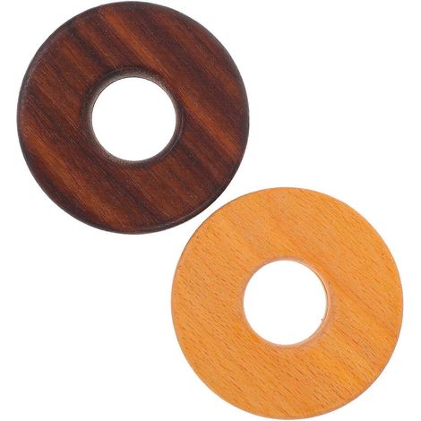 Pinces de fermeture rondes pour la conservation des aliments, couleur bois, lot de 2 (1/5)