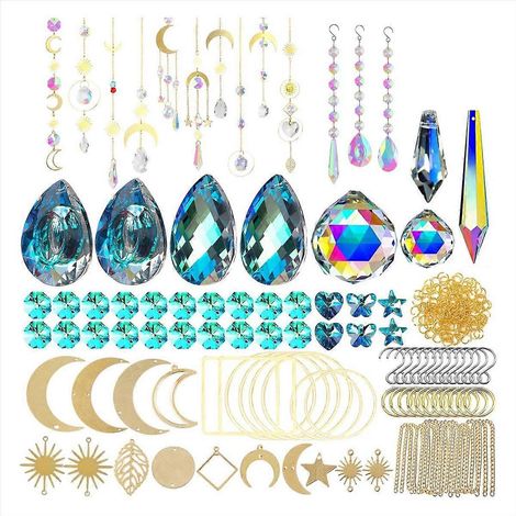 Kit de 370 pièces pour lustre suspendu en cristal : prismes en cristal (1/5)