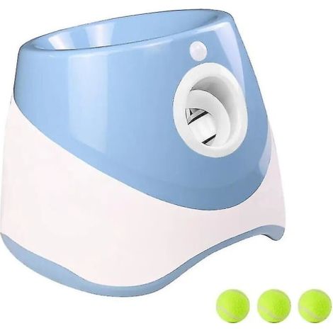 Lanceur de balles automatique pour chien, catapulte d'entraînement en extérieur, dispositif de lancer pour animaux, 9 balles de tennis incluses, bleu, jeu interactif pour dressage canin (1/5)