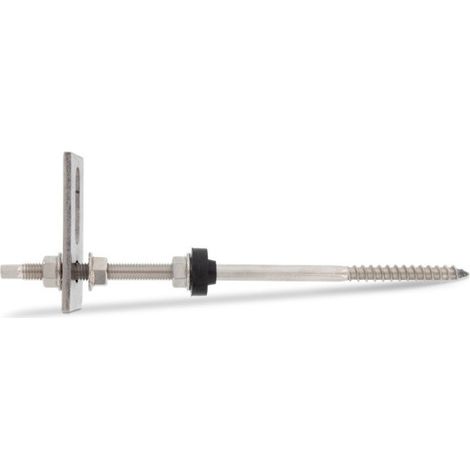 Vis double filetage panneau solaire Avec PLATINE 10X300 Inox A2