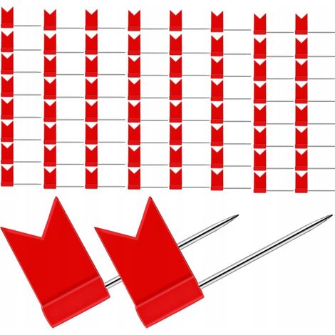 100 kleine rote Stecknadeln, ideal für Pinnwände und Reisekarten.