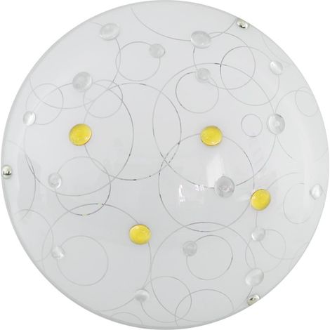 Plafonnier rond blanc détails ambre LED 10W Candellux