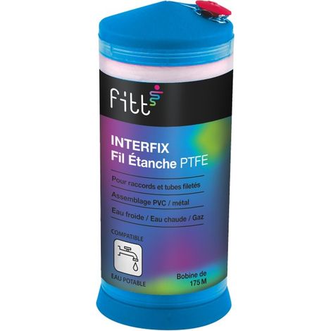 Interplast – Fil d'étanchéité PTFE 175m – Joint dynamique pour raccords filetés – Résistant de -200 °C à +240 °C – Pose facile sans outils