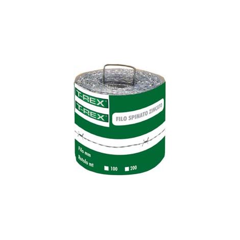 FILO FERRO SPINATO ZINCATO- - rotolo da mt.200 - 1 rotolo T-REX