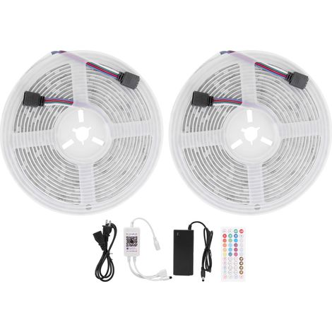Bandeau lumineux LED 600LED étanche RGB multicolore, contrôle via application Bluetooth, décoration extérieure, alimentation 100-240V US (1/5)