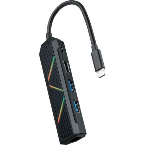 Hub USB-C 5-in-1, convertitore da USB-C a 2xUSB-A, USB-C PD, HDMI, RJ45 (1/3)