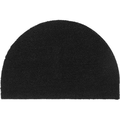 Paillasson demi-rond 40 x 60 cm en fibre de coco touffetée noir avec support PVC - PANGIVO (1/5)