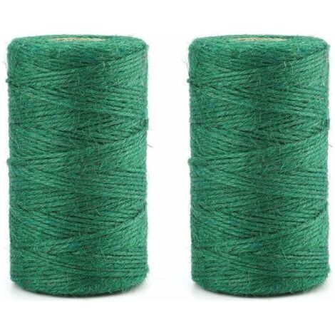 Lot de 2 ficelles de jardin de 100 m de ficelle de jute verte pour jardinage. fleuriste et regroupement (1/5)