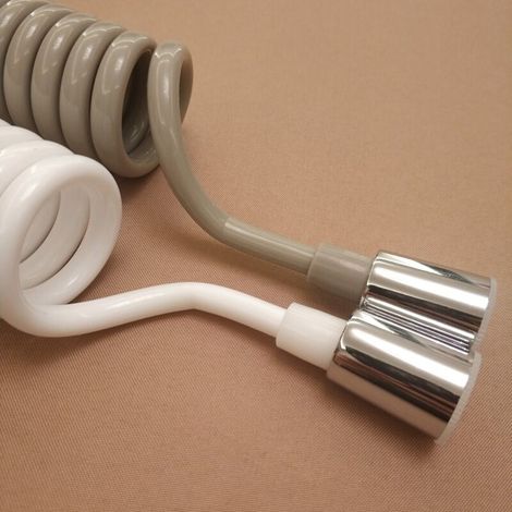 Tubo flessibile per lavello da cucina, tubo telescopico a molla di compressione, tubo flessibile per doccia con acqua calda e fredda (1 pezzo - bianco) (1/2)