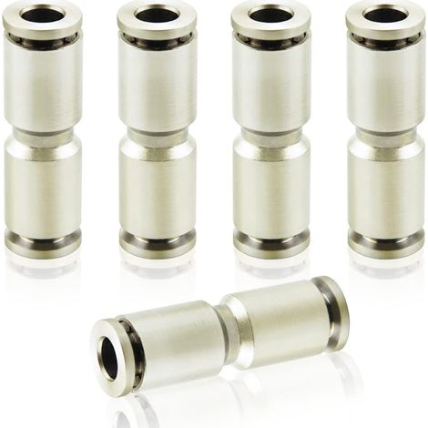 5pcs Raccord pneumatique,Push in lock,Cuivre nickelé,8mm,Système industriel
