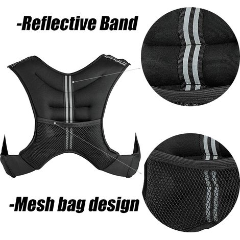 Gewichtweste 10kg Trainingsweste Fitnessweste Laufweste Gewichte fit 36209cm