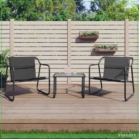 Salon de jardin - FAFEICY - 364107 - 3 pcs - Textilène résistant UV - Structure acier (1/5)