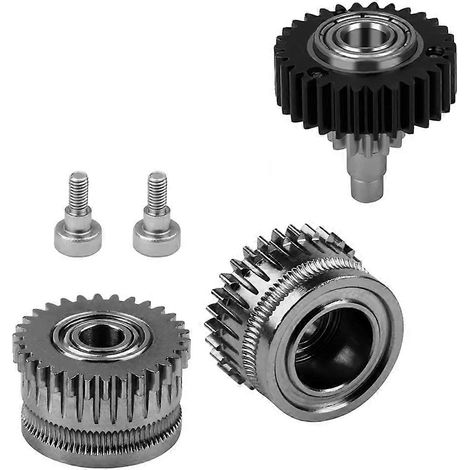 K1C Extruder K1 Zahnrad Vollmetall-Filamentantriebszahnrad für Creality K1 Max Extruder, vernickelt, DLC-Beschichtung, Silber (1/5)