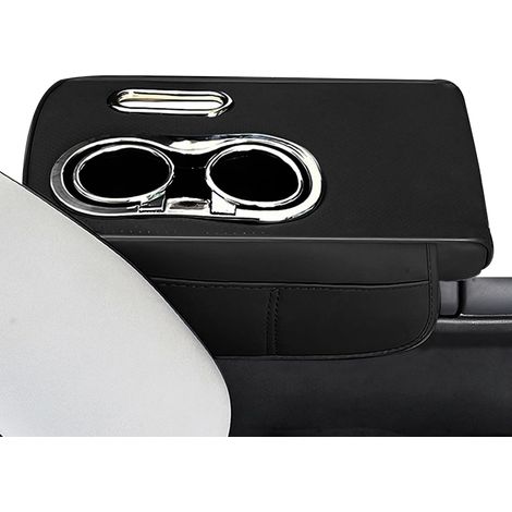 Coussin Accoudoir Coussin de Console Centrale Voiture - Avec Poche Latérale Porte-Gobelet Boîte À Mouchoirs Rangement Téléphone Clés Cartes Pour Accoudoir Central SUV Camion Camping-Car (1/5)