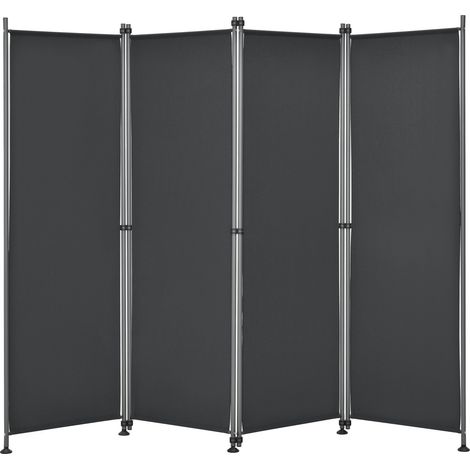 Frangivista con 4 pannelli in poliestere 215 x 170 cm nero 030006553