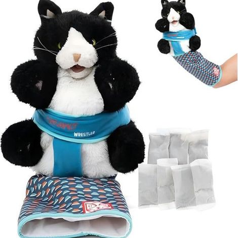 Peluche marionnette de lutteur de chats (1/4)