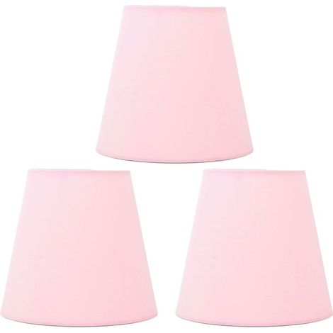 Lampshade in fabric, 3 pieces, Type mode innovative E14, cover-dust modern for room to bed, bedside, pink clear (1/5)
