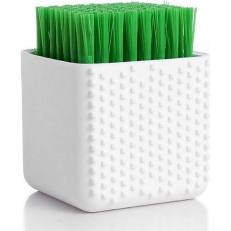 1 paquet de brosse à linge multifonctionnelle en silicone, brosse de nettoyage à poils souples, brosse de nettoyage pour vêtements et chaussures (blanche) (1/3)