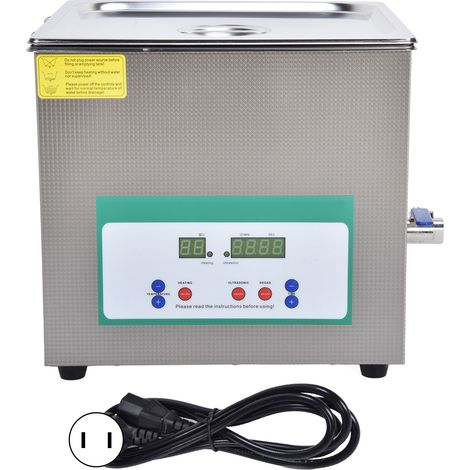 Nettoyeur ultrasonique 15L 360W en acier inoxydable avec minuterie industrielle pour pièces, machine de nettoyage DK-615HTDUS, prise US 100-120V 60Hz (1/5)