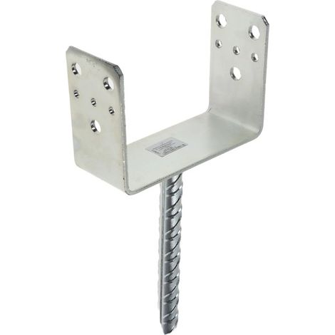 Support de tôle d'acier galvanisé avec tige, 141 x 60 x 102 mm (1/2)