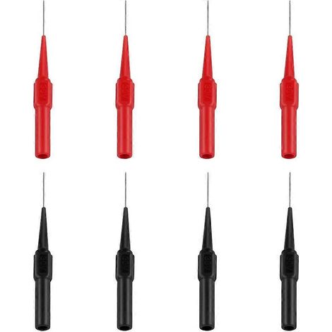 8 sondes de test, cordons de test pour multimètre en acier inoxydable, câble de testeur multifonction (rouge et noir) (1/5)