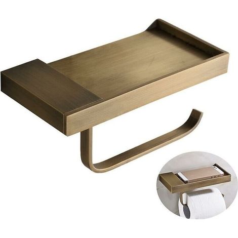 Porte Papier Toilette Laiton, Porte Papier Toilette Vintage, Porte Papier Toilette brun (1/4)