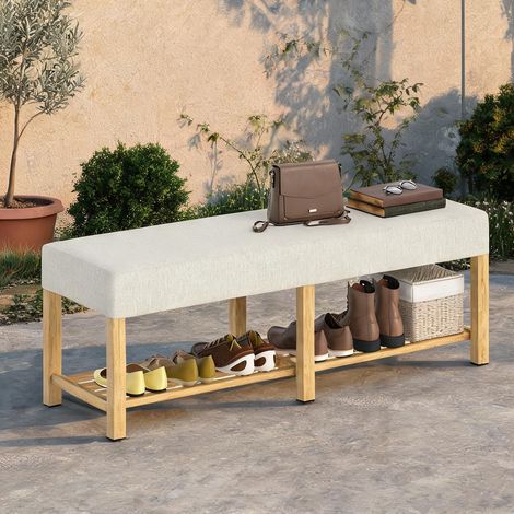 Console en lino Sintético Madera de Caucho 140 x 44 x 48 cm (1/5)