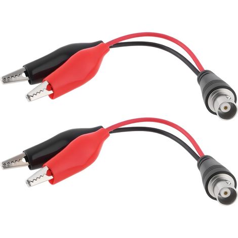 Câbles de Test BNC Femelles Vers Pince Crocodile 30 V CA/60 V CC 5 A pour Multimètre de Vidéosurveillance 170 Mm (1/5)