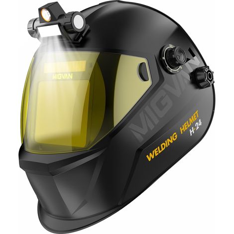 Masque de Soudure Automatique avec Lampe LED Casque de Soudure Ultra-HD True-Color 100x82mm XL - Cagoule de Soudure 0,1ms Solaire pour MIG WIG TIG MMA (1/5)