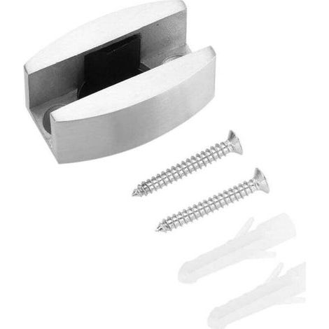 Guida a pavimento per porte scorrevoli in vetro, in acciaio inox 304, accessori per sistemi di porte scorrevoli in vetro senza telaio. (1/4)