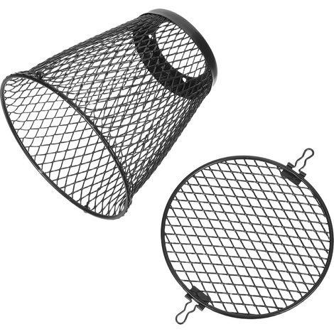 Grille de Protection pour Lampe à Reptiles en Fer Noir pour Terrarium (1/5)