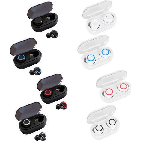 Y50 Bluetooth-Kopfhörer Y50TWS2 – Kabellose Sport- und Outdoor-Kopfhörer 5.0 mit Ladecase – Weiß/Schwarz – OPP-Beutel (1/3)